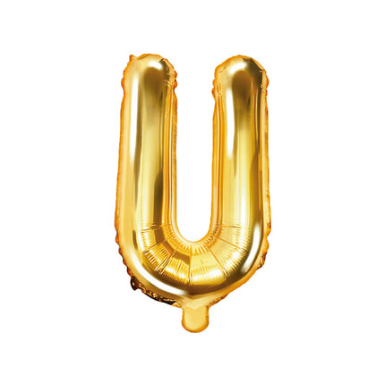 Globo Letra U Oro Vacío 35cm