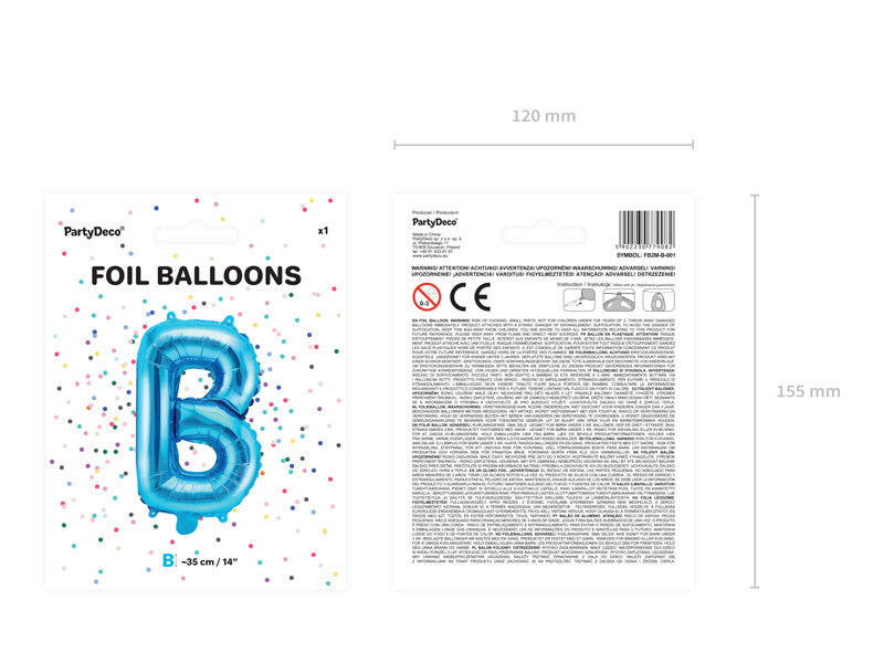 Globo Letra B Azul Vacío 35cm