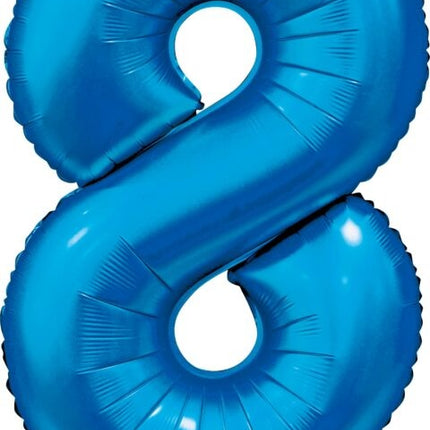 Globo Figura Azul 8 Años Brillo 86cm