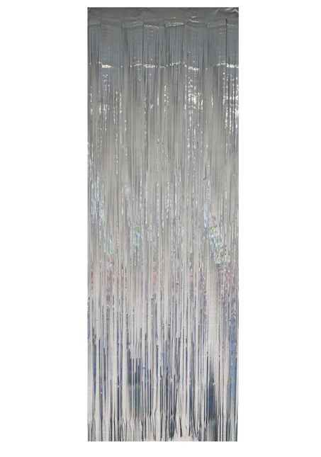 Cortina de puerta plateada holográfica 2,5 m