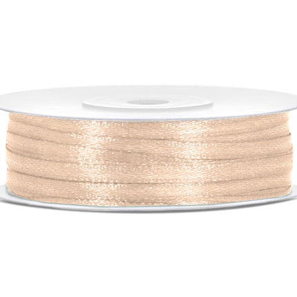 Cinta de raso vainilla crema 3mm 50m