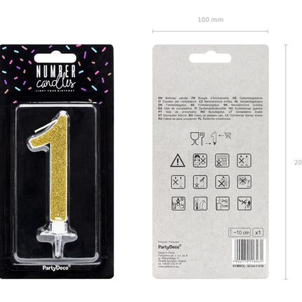 Vela 1 Año Oro 10cm