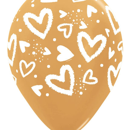 Globos Corazones Brillantes Mix 30cm 25pcs
