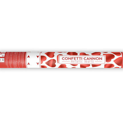 Cañón Confeti Corazones Rojo 40cm
