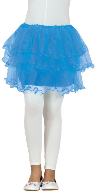 Tutú Azul Niña Volantes 30cm