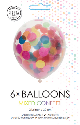 Globos de Confeti de Colores 30cm 6pcs