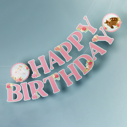 Feliz Cumpleaños Letra Guirnalda Caballos 2,5m
