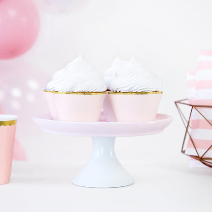 Moldes Cupcake Rosa Claro Pastel 7.6cm 6pcs