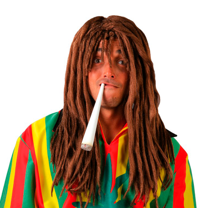 Peluca Rasta Marrón Larga