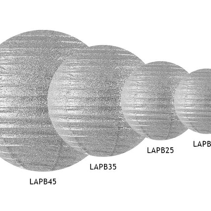Lampión Plateado Purpurina 45cm