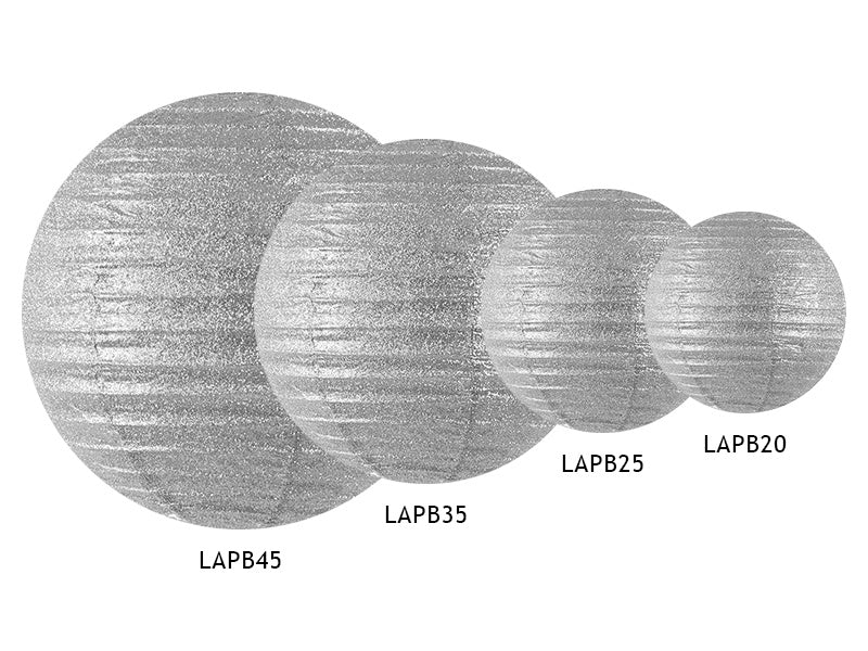 Lampión Plateado Purpurina 45cm
