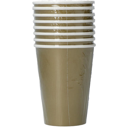 Vasos Dorados Cartón 350ml 8uds.