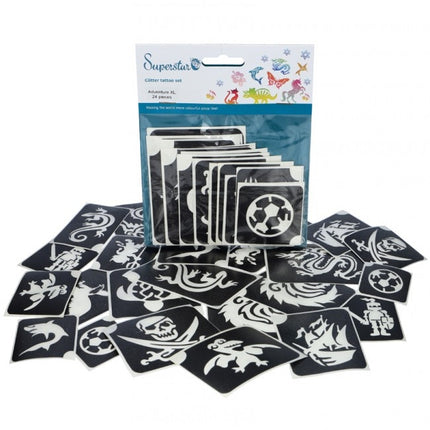 Plantilla Tatuaje Negro Niños 24pcs