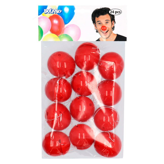 Narices rojas de payaso 24 uds.