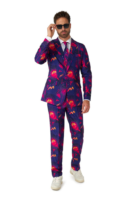Traje Azul Oscuro Retro Neón Hombre <tc>Suitmeister</tc>