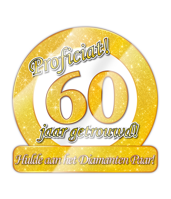 Cartel de puerta 60 años casados 50cm
