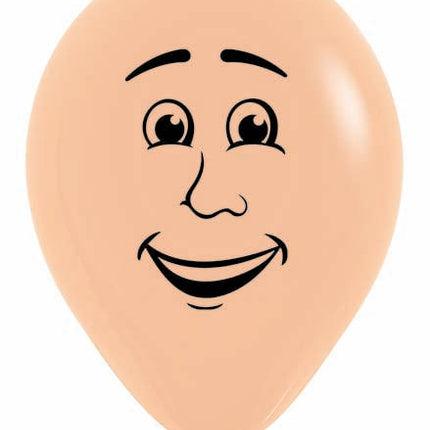 Globos Cara de Hombre Melocotón Colorete 30cm 25pcs