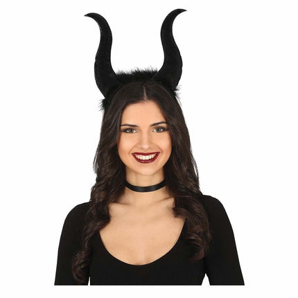 Diadema negra de Halloween Cuernos de Diablo