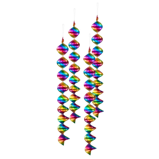 Decoración Colgante de Colores Espirales 60cm 4uds.
