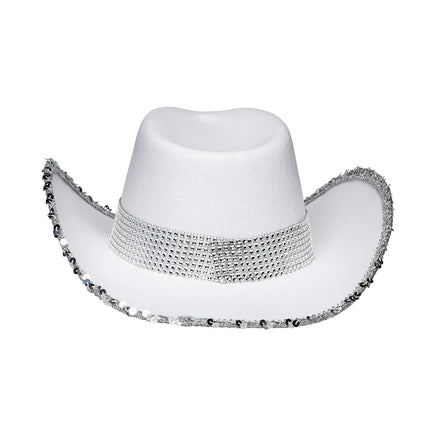 Boda Sombrero Vaquero Novia Purpurina