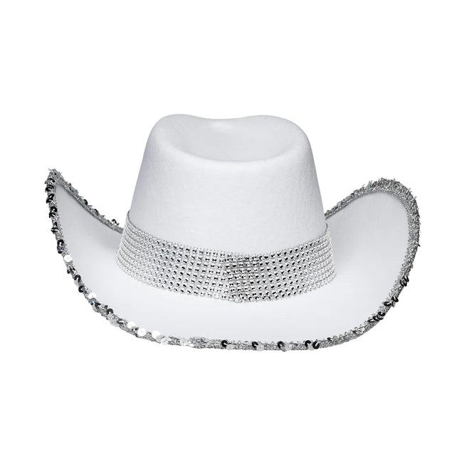 Boda Sombrero Vaquero Novia Purpurina