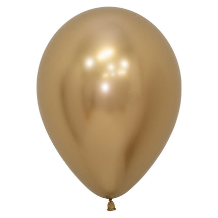 Globos Reflex Oro 23cm 80pcs