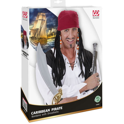 Peluca Pirata Carabic Con Bandana