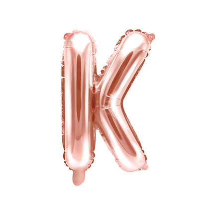 Globo Letra K Oro Rosa Vacío 35cm