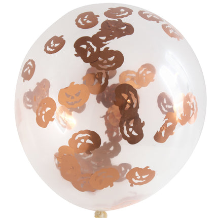 Halloween Confetti Globos Calabaza 30cm 4pcs