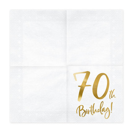 Servilletas 70 Años Blanco 33cm 20pcs