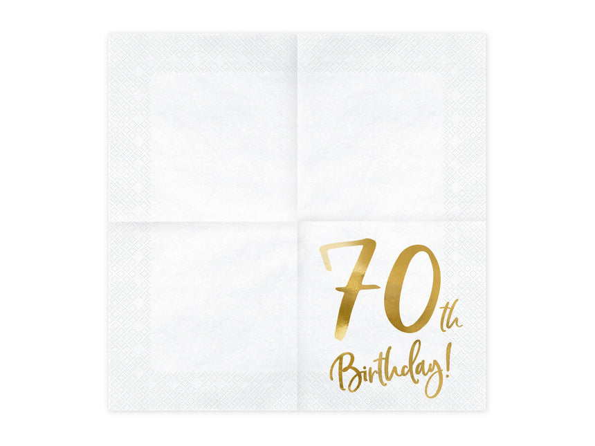 Servilletas 70 Años Blanco 33cm 20pcs