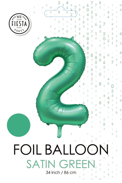 Globo Figura Verde 2 Años Brillante 86cm