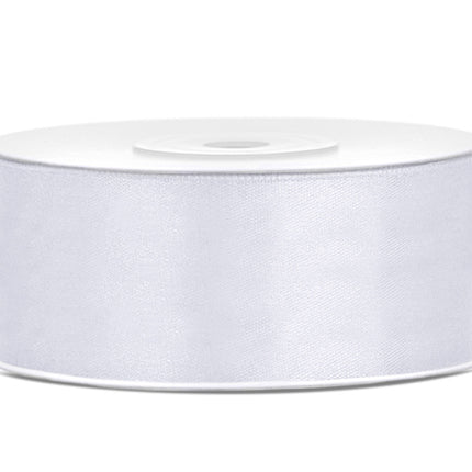 Cinta de raso blanca 25mm 25m