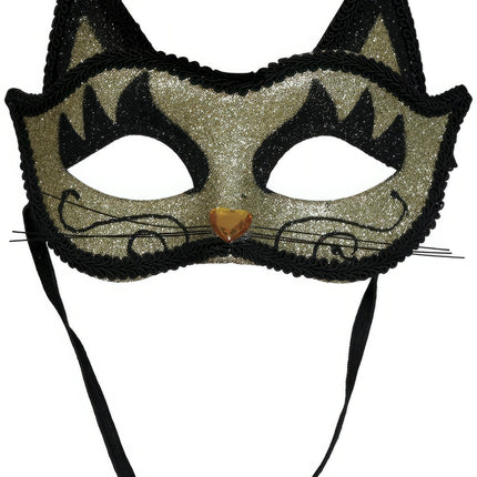 Antifaz Veneciano Gato Dorado