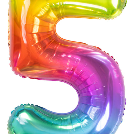 Globo Foil Figura 5 Arco Iris XL 81cm vacío