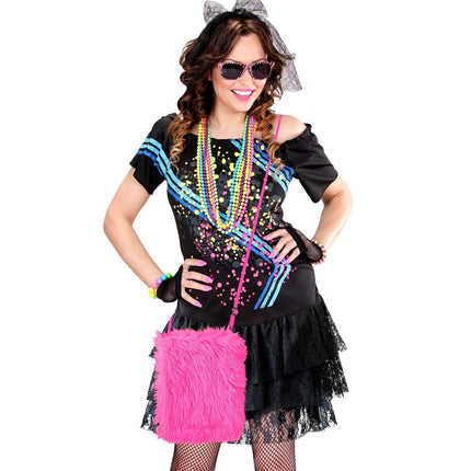 Bolso de hombro rosa neón