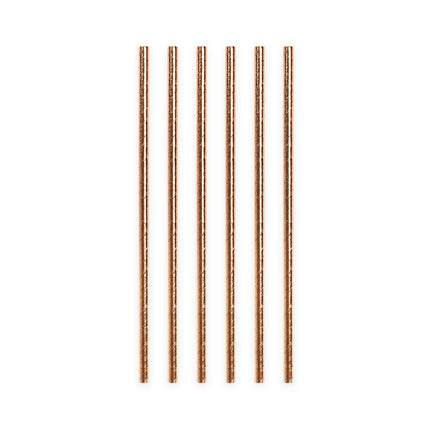Pajitas metálicas de papel oro rosa 19,7 cm 20 uds.