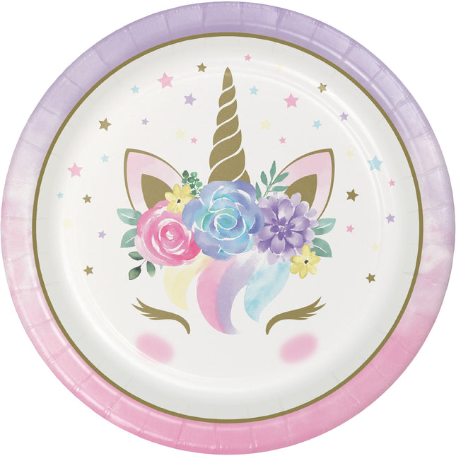 Platos Unicornio 23cm 8ud