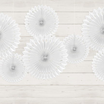 Abanicos de Papel Blanco Set 20-30cm 3 piezas
