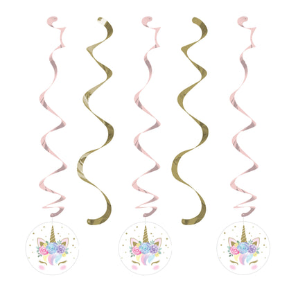 Unicornio Colgante Decoración 5pcs