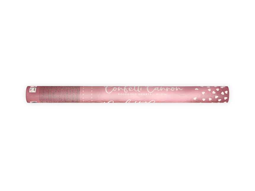 Cañón Confetti Corazones Oro Rosa 60cm