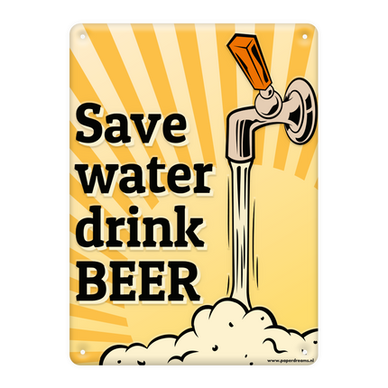 Cartel metálico Ahorra agua