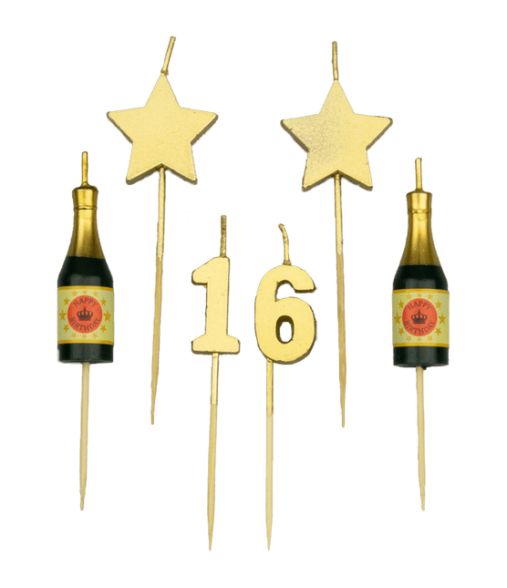Velas 16 Años Champán 17,5cm