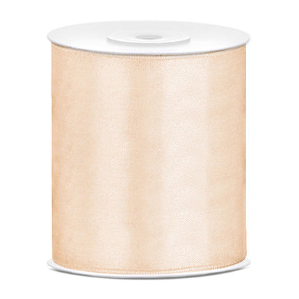 Cinta de raso vainilla crema 100mm 25m