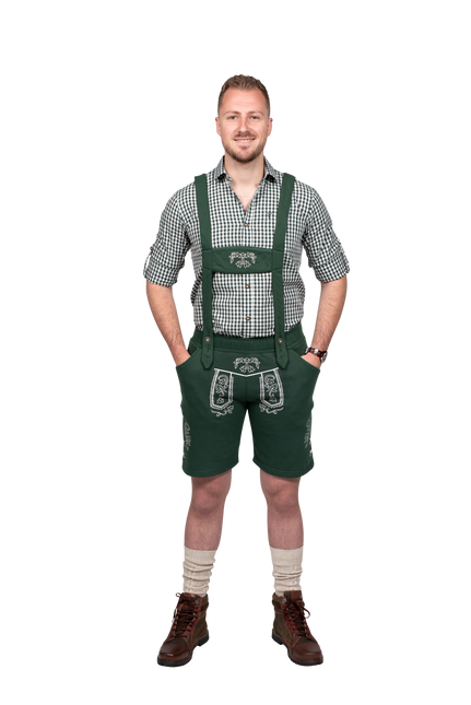Pantalones de cuero verde oscuro para hombre
