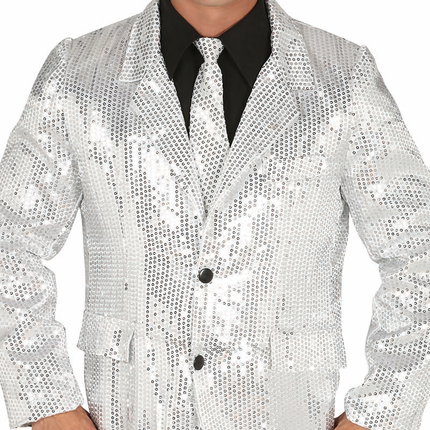 Blazer Plata Lentejuelas Hombre