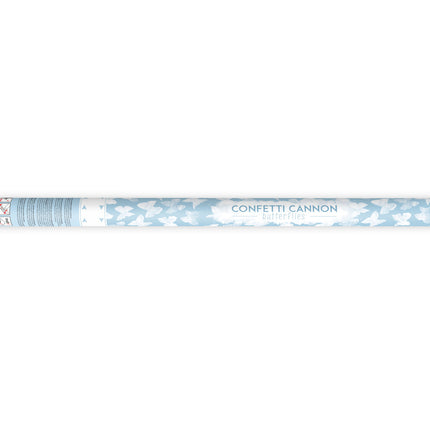 Cañón Confetti Mariposas Blanco 80cm