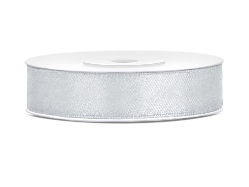 Cinta de raso Plata 12mm 25m