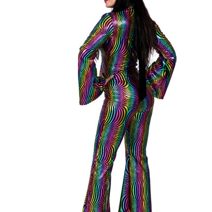 Traje Disco Color Damas Holográfico