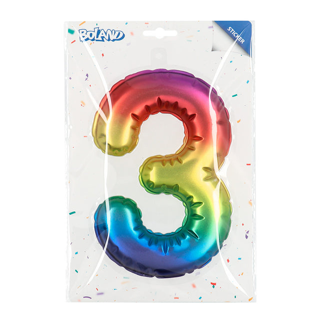 Globo Arco Iris 3 Años 20cm